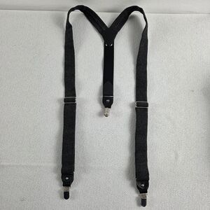 Flannel Clip On Suspenders Dark Gray OS Adjustable Menswear